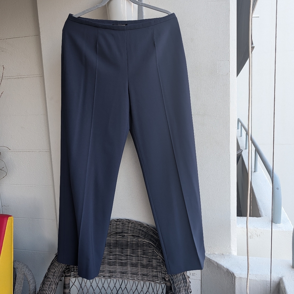 Piazza Sempione Amandine Wool Blend Wide Leg Trouser Pants Size 46